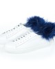 Sneakers With Contrasting Real Fur Ponpon On The Heel.
