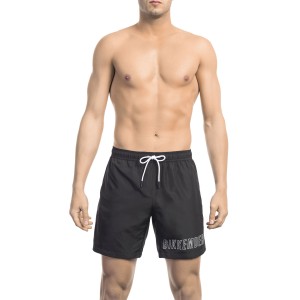 Swim Shorts With Front Print On The Bottom. Side Pockets. Elastic Waistband With Drawstring.