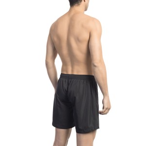 Swim Shorts With Front Print On The Bottom. Side Pockets. Elastic Waistband With Drawstring.