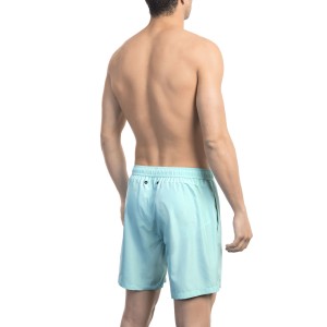 Swim Shorts With Front Print On The Bottom. Side Pockets. Elastic Waistband With Drawstring.