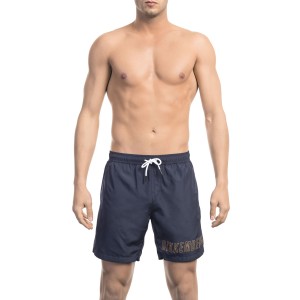 Swim Shorts With Front Print On The Bottom. Side Pockets. Elastic Waistband With Drawstring.