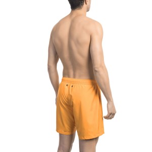 Swim Shorts With Front Print On The Bottom. Side Pockets. Elastic Waistband With Drawstring.