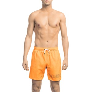 Swim Shorts With Front Print On The Bottom. Side Pockets. Elastic Waistband With Drawstring.