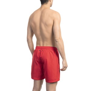 Swim Shorts With Front Print On The Bottom. Side Pockets. Elastic Waistband With Drawstring.