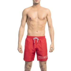 Swim Shorts With Front Print On The Bottom. Side Pockets. Elastic Waistband With Drawstring.