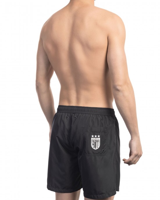 Swim Shorts With Side Print. Side Pockets And One On The Back. Elastic Waistband With Drawstring.