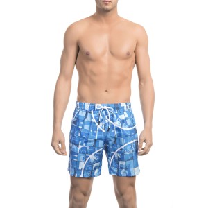 Swim Shorts With All-over Print. Side Pockets And One On The Back. Elastic Waistband With Drawstring.