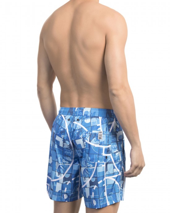 Swim Shorts With All-over Print. Side Pockets And One On The Back. Elastic Waistband With Drawstring.