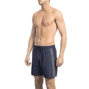 Swim Shorts With Tape. Pocket On The Back. Elastic Waistband With Drawstring.