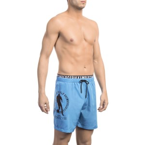 Swim Shorts With Layering Detail. Elastic Waistband With Drawstring. Second Internal Band With Logo.