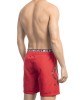 Swim Shorts With Layering Detail. Elastic Waistband With Drawstring. Second Internal Band With Logo.