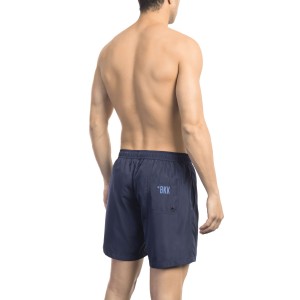 Swim Shorts With Side Print. Side Pockets And One On The Back. Elastic Waistband With Drawstring.