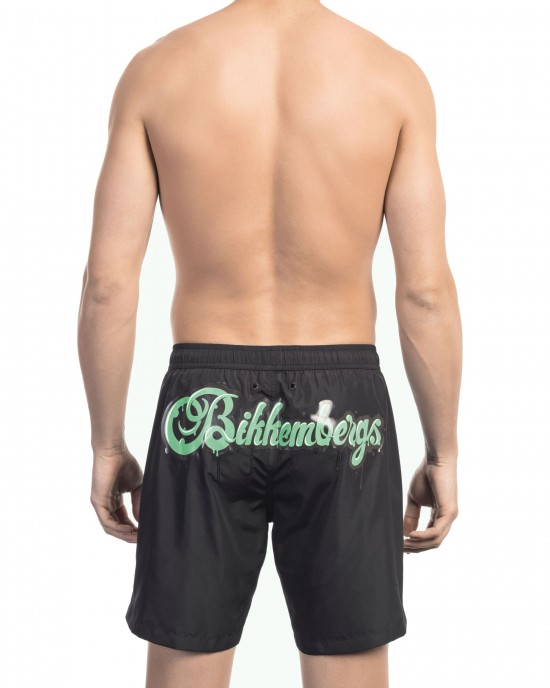 Swim Shorts With Front Logo And Back Print. Side Pockets. Elastic Waistband With Drawstring.