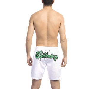 Swim Shorts With Front Logo And Back Print. Side Pockets. Elastic Waistband With Drawstring.