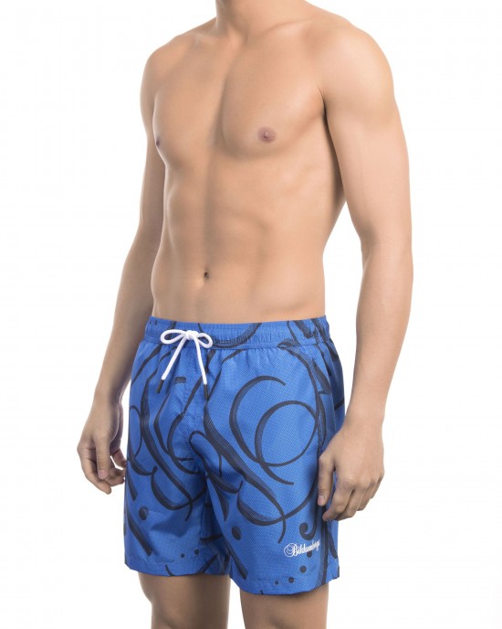 Swim Shorts With All-over Print. Elastic Waistband With Drawstring.