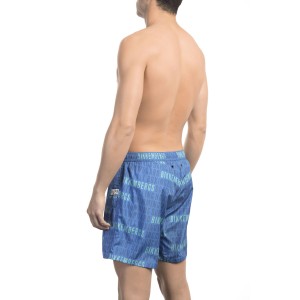 Swim Shorts With All-over Print. Side Pockets. Elastic Waistband With Drawstring.