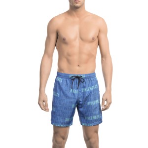 Swim Shorts With All-over Print. Side Pockets. Elastic Waistband With Drawstring.