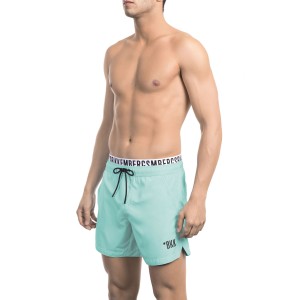 Swim Shorts With Branded Band. Elastic Waistband With Drawstring.