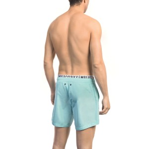 Swim Shorts With Branded Band. Elastic Waistband With Drawstring.