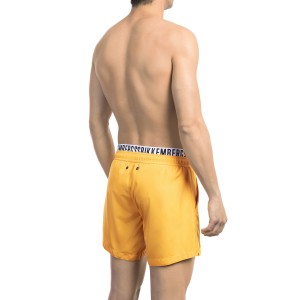 Swim Shorts With Branded Band. Elastic Waistband With Drawstring.