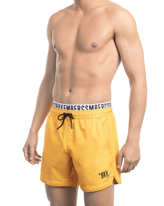 Swim Shorts With Branded Band. Elastic Waistband With Drawstring.