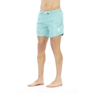 Swim Shorts With Front Print. Two Side Pockets. Elastic Waistband With Drawstring.