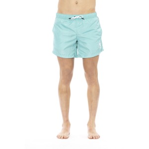 Swim Shorts With Front Print. Two Side Pockets. Elastic Waistband With Drawstring.