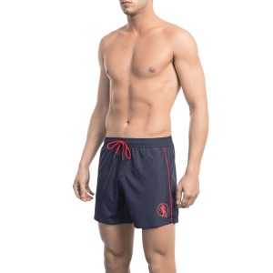 Swim Shorts With Front Print. Two Side Pockets. Elastic Waistband With Drawstring.