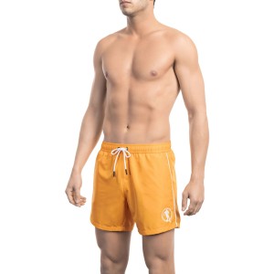 Swim Shorts With Front Print. Two Side Pockets. Elastic Waistband With Drawstring.