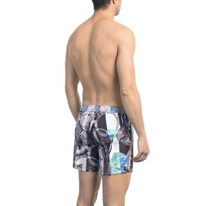 Swim Shorts With All-over Print. Side Pockets. Elastic Waistband With Drawstring.