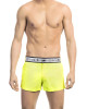 Micro Swim Shorts With Black And White Branded Band. Two Side Pockets And One Back. Zip And Button Closure.