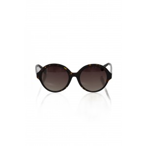 Round Sunglasses. Black Turtle Pattern. Black Shaded Lens.