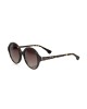 Round Sunglasses. Black Turtle Pattern. Black Shaded Lens.