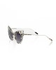 Glossy Black Cat Eye Sunglasses With Mother Of Pearl Details. Black Shaded Lens.