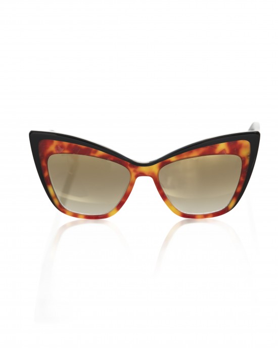 Turtle Cat Eye Sunglasses With Black Border. Brown Shaded Lens.