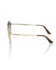 Sunglasses With A Butterfly Shape. Metal Frame With Brown Mother Of Pearl Central Profile. Beige Shaded Lens.