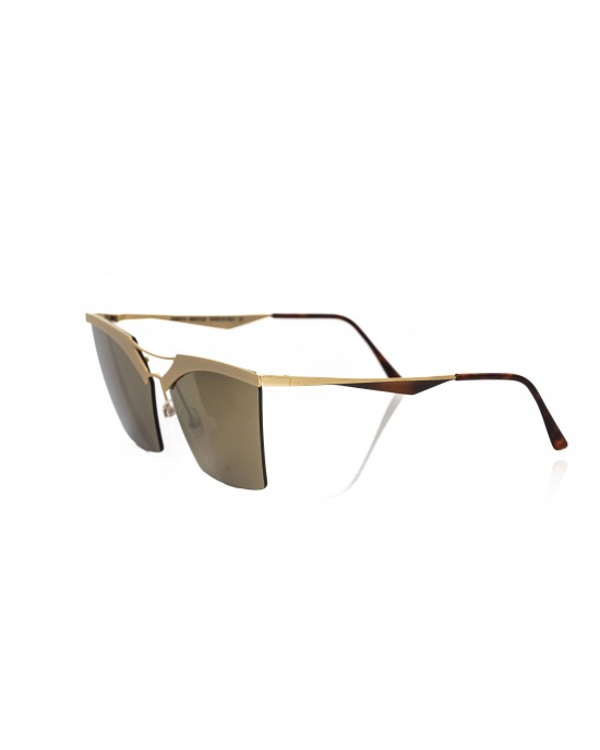 Clubmaster Model Sunglasses. Upper Profile In Gold-colored Metal. Champagne Shaded Lens.