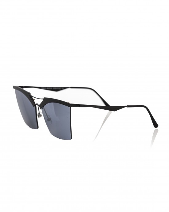 Clubmaster Model Sunglasses. Black Upper Profile. Gray Shaded Lens.