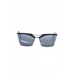 Clubmaster Model Sunglasses. Black Upper Profile. Gray Shaded Lens.