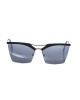 Clubmaster Model Sunglasses. Black Upper Profile. Gray Shaded Lens.