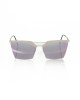 Clubmaster Model Sunglasses. Upper Profile In Silver Colored Metal. Gray-pink Shaded Lens.