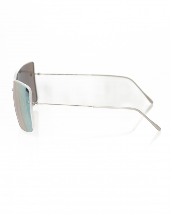 Sunglasses Shield Model. Thin Metal Profile. Gray Mirror Lens.