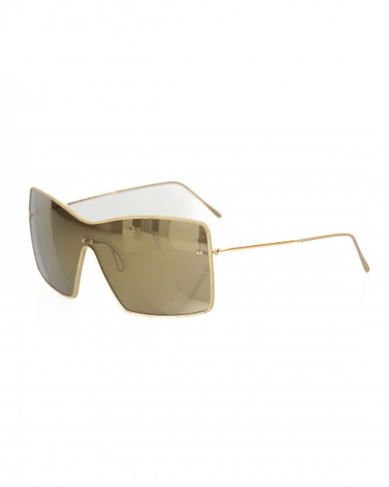 Sunglasses Shield Model. Thin Metal Profile. Champagne Mirror Lens.