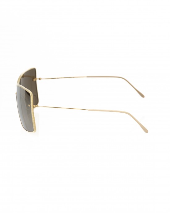 Sunglasses Shield Model. Thin Metal Profile. Champagne Mirror Lens.