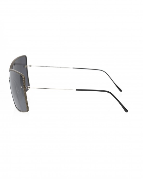 Sunglasses Shield Model. Thin Metal Profile. Gray Mirror Lens.