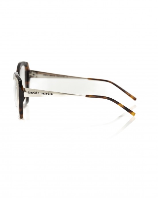 Butterfly Model Eyeglasses. External Profile In Metal And Interior Brown Turtle.