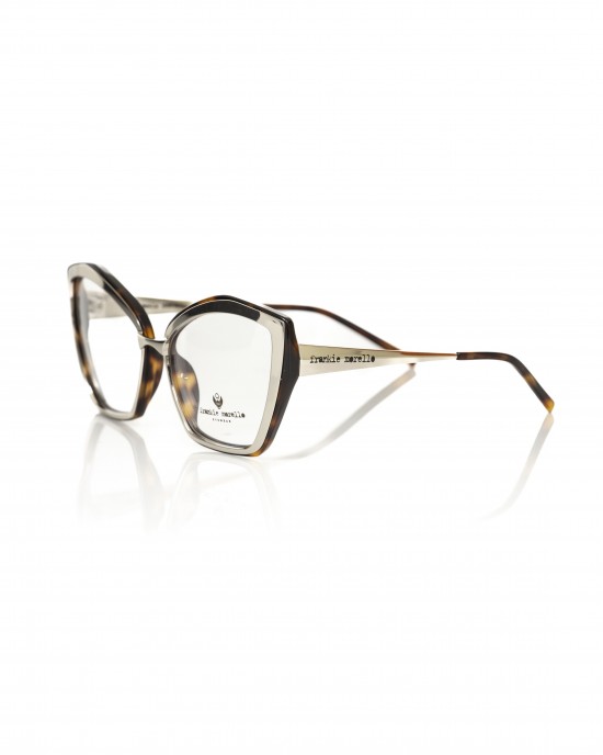 Butterfly Model Eyeglasses. External Profile In Metal And Interior Brown Turtle.