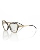 Butterfly Model Eyeglasses. Outer Profile In Gold-colored Metal And Black Interior.