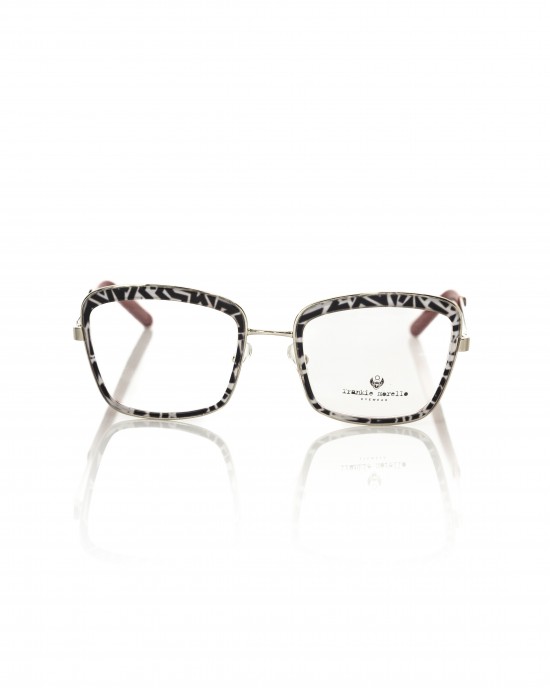 Square Eyeglasses With Black Zebra Pattern.