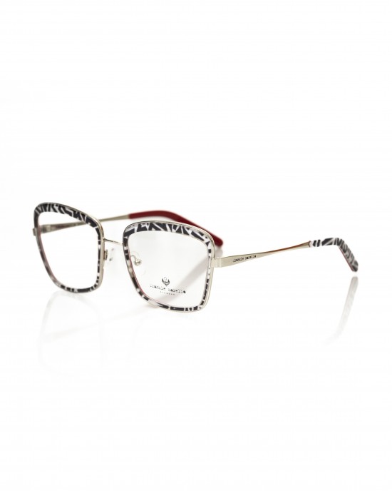 Square Eyeglasses With Black Zebra Pattern.